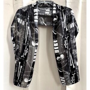 Musical Instruments Scarf Satin Sheer Edgy Band Edgy Unique Y2K  Piano 18401x
